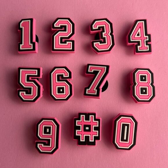 Crocs Accessories - Pink Numbers Crocs Shoe Charms Set of 11 - jibbitz Charms